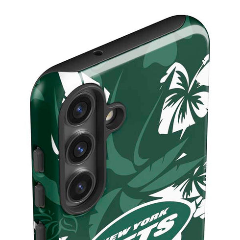 NFL New York Jets Tropical Print Galaxy S24 Plus Impact Case